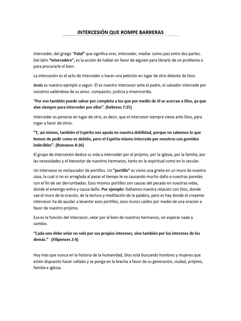 Poder de la Intercesión Cristiana | PDF | Intercesión | Oración