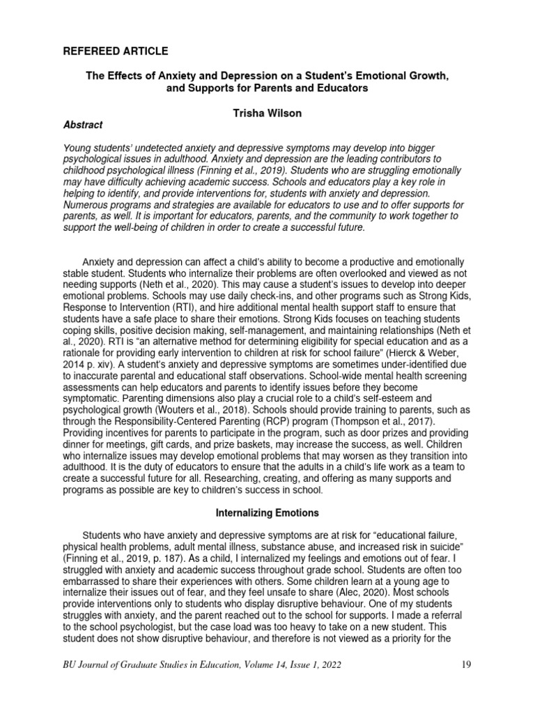 Effects of Anxiety On Students | PDF | Mental Disorder | Mental Health