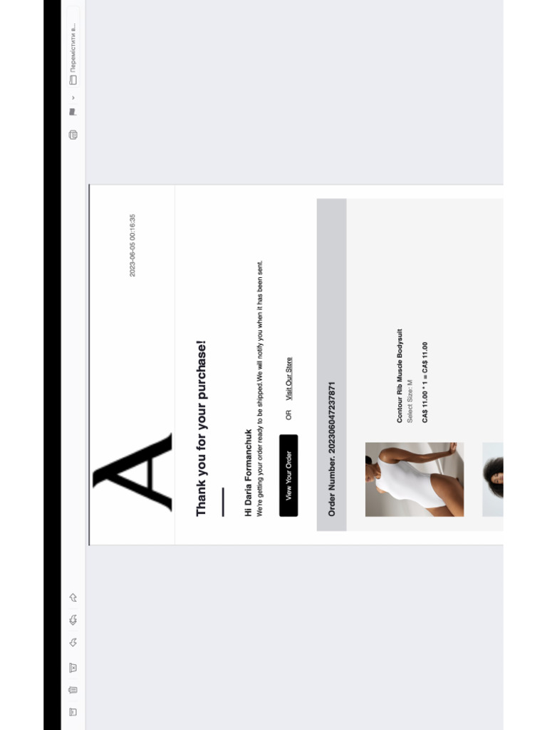 Order Aritzia PDF