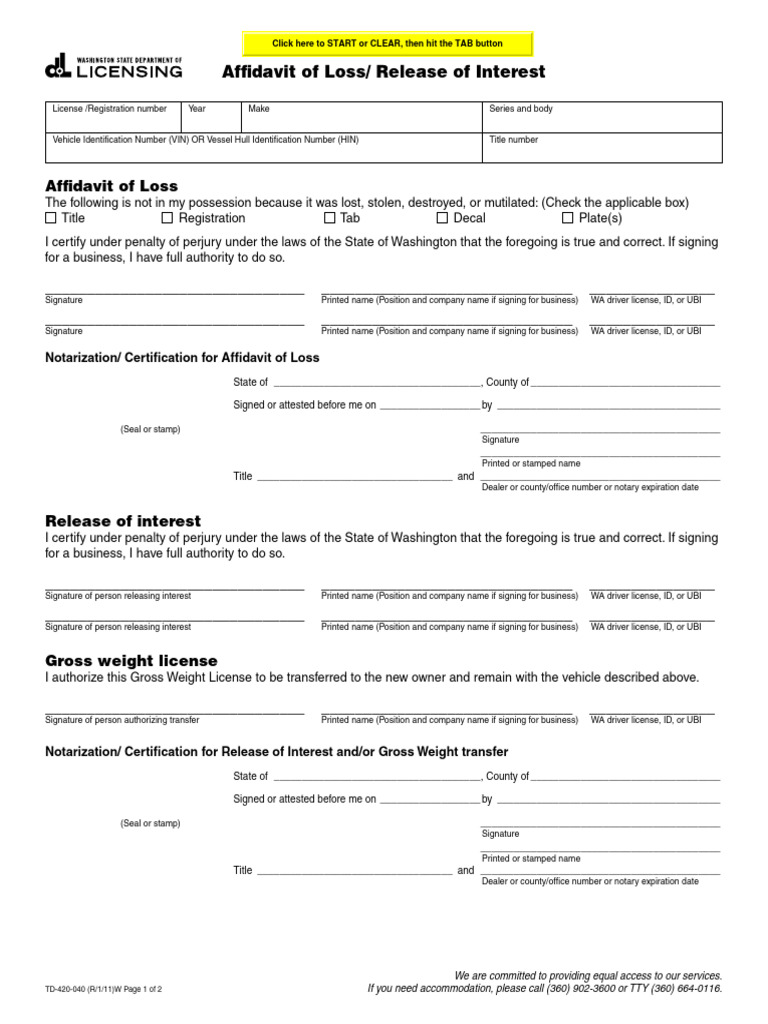 Dmv Release Of Interest Form