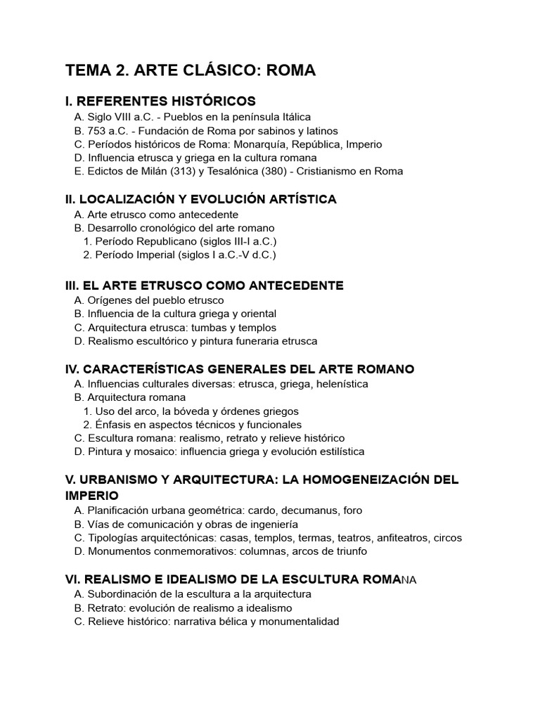 Esquema Tema 2. Roma | PDF