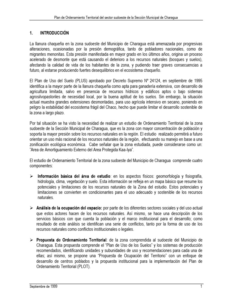 PMOT Charagua2 | PDF | Riego | Los bosques