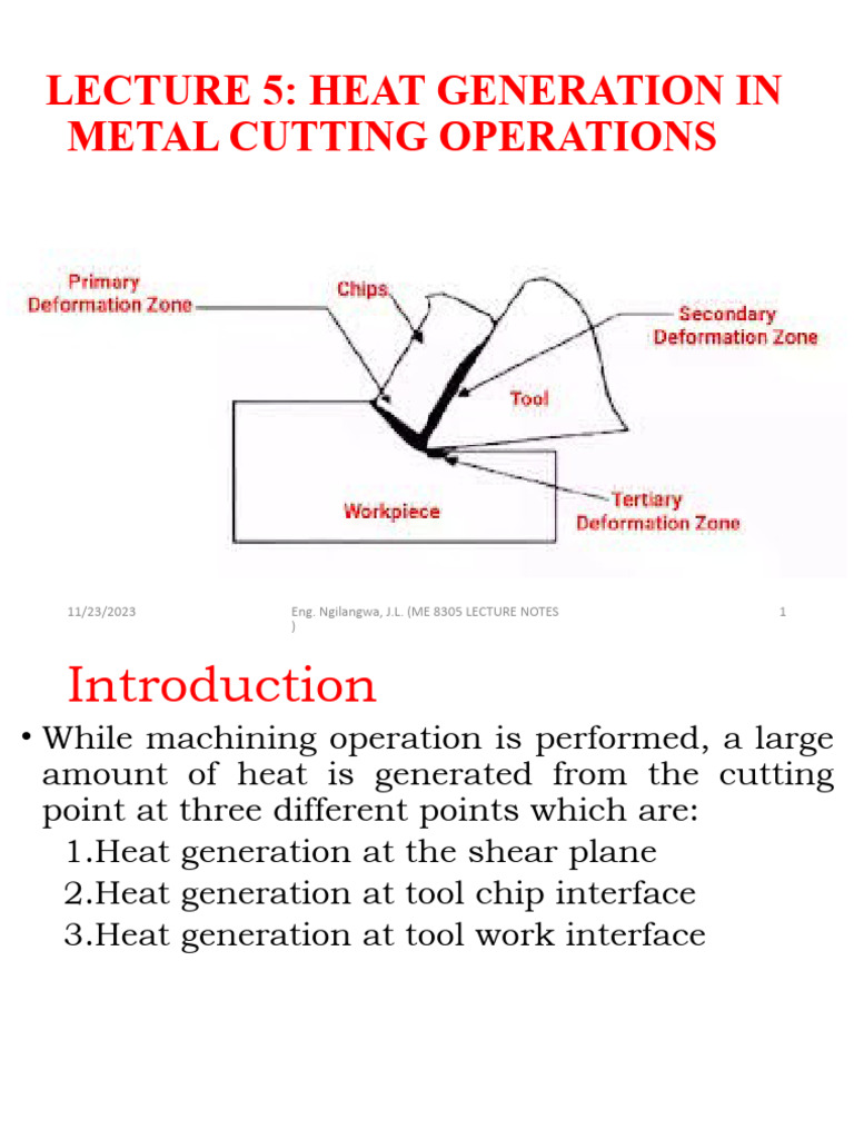 Heat Generation in Metal Cutting Operations | PDF | Friction | Fracture