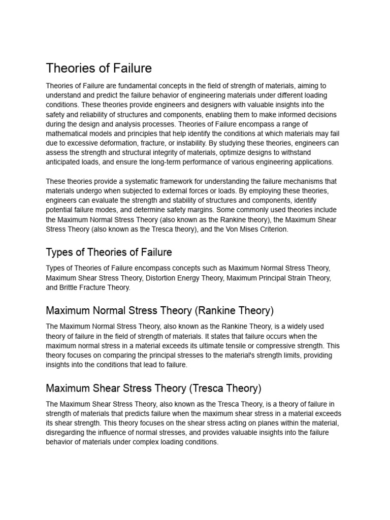 Theories of failure pdf strength of materials deformation