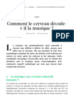 Comment Le Cerveau Décode-T-Il La Musique?