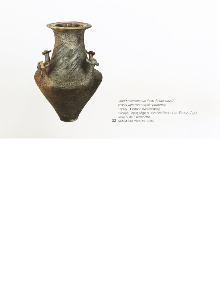Vessel With Zoomorphic Bull Protomes Lăpuș-Podanc Late Bronze Age | PDF