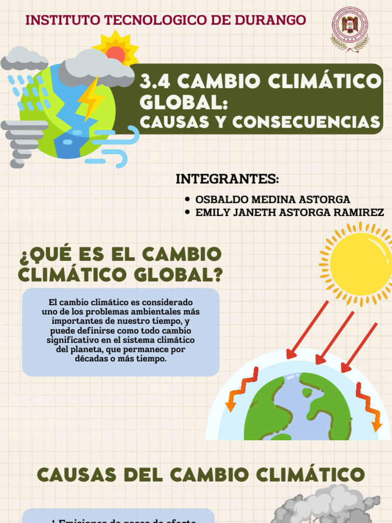 3.4 Cambio Climático Global Causas y Consecuencias | PDF | Gases de ...