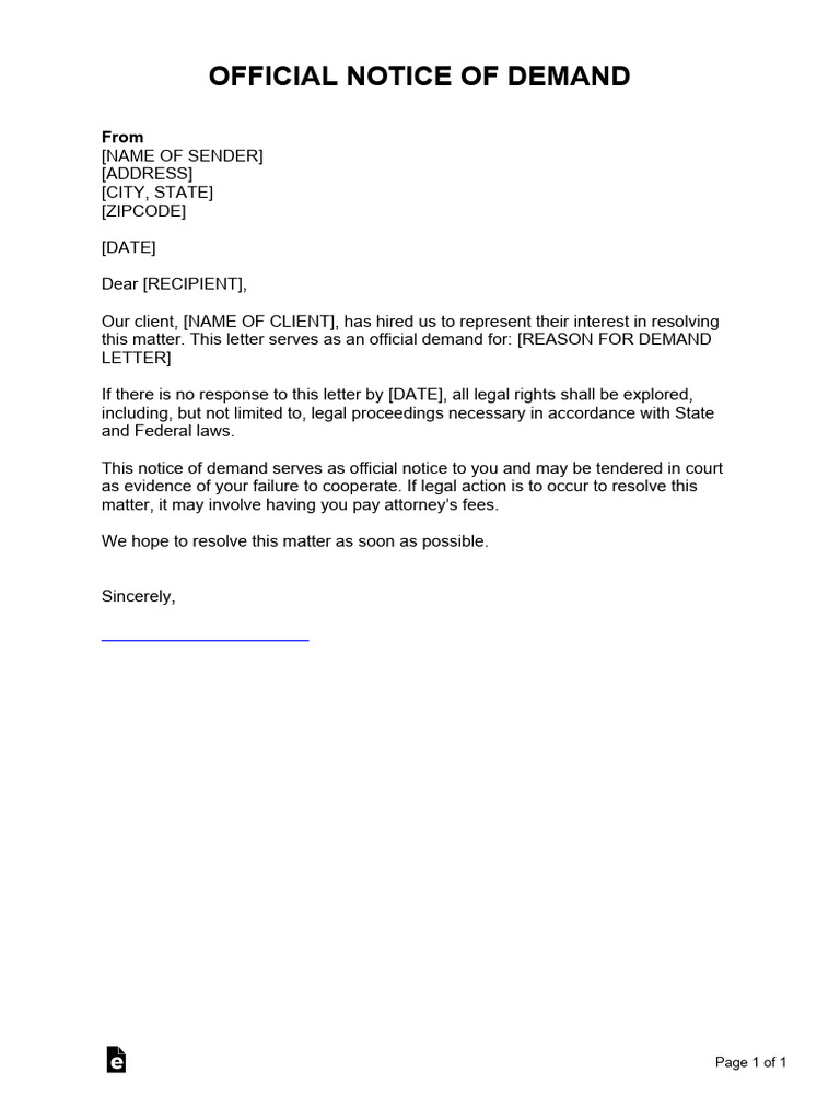 Demand Letter From Attorney PDF