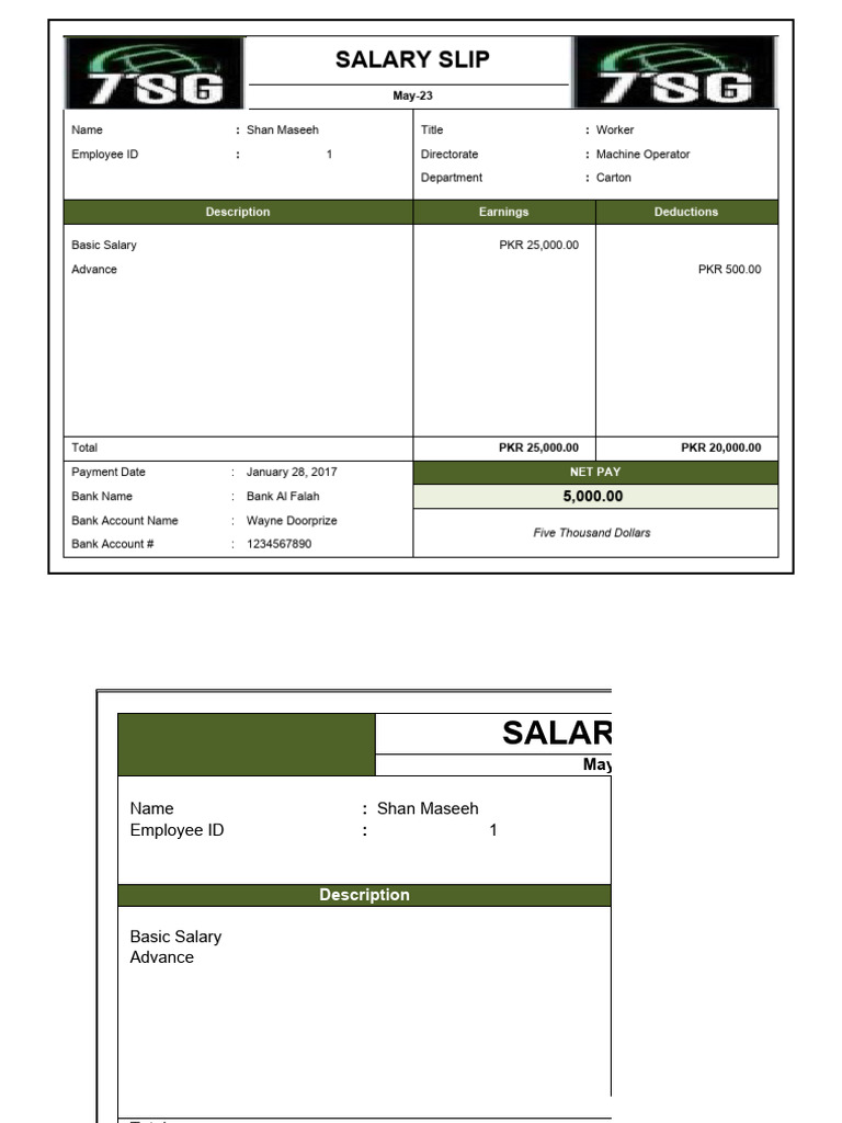 556salary Slip Template V12 | PDF