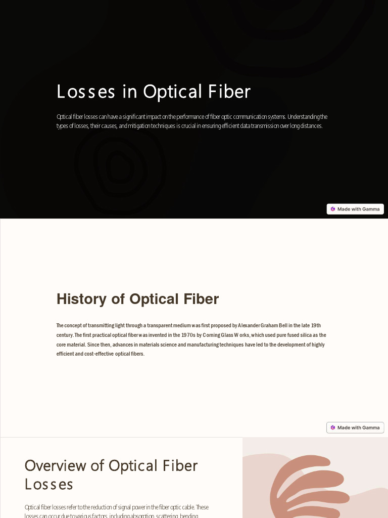 Losses in Optical | PDF | Optical Fiber | Fiber Optic Communication