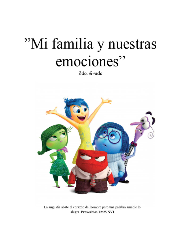 Proyecto de Aprendizaje: Emociones en Familia | PDF | Las emociones ...