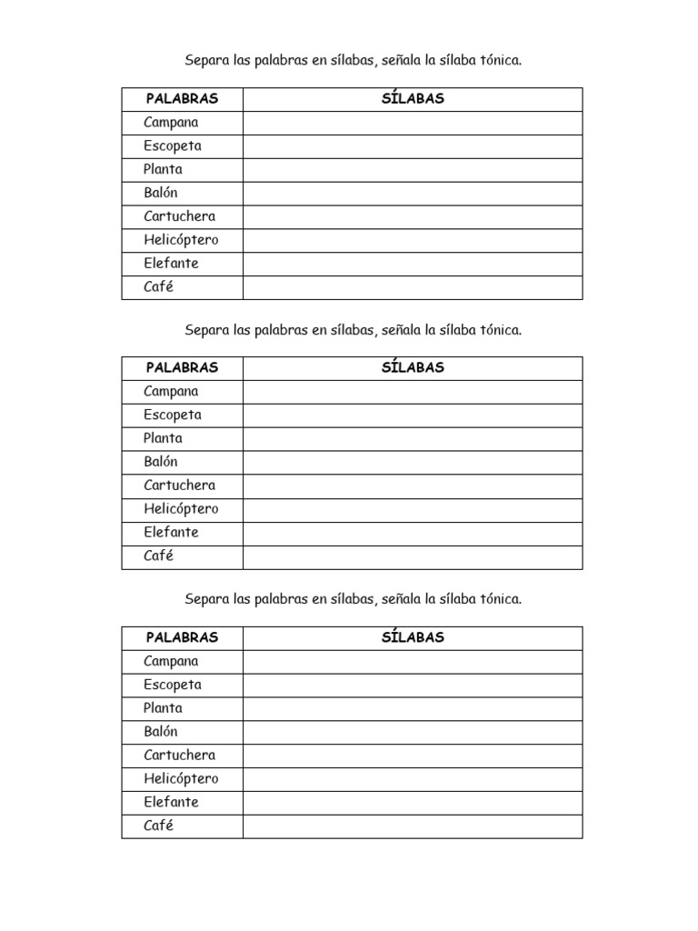 Silaba Tonica y Atonas | PDF | Estudios de idiomas extranjeros
