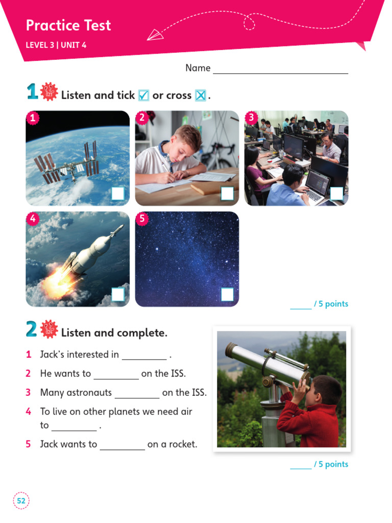 English code bre l3 practice test u4 pdf astronauts astronomy