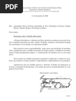 Carta Declaração sobre o Trabalho Missionário