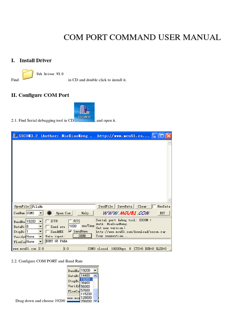Com Port Command User Manual | PDF