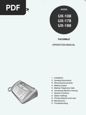 Manual Fax Sharp Ux 108 Pdf Fax Telephone Call