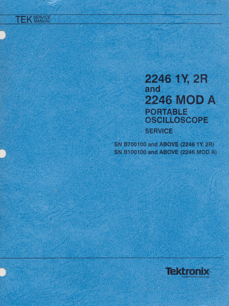 Tektronix-2246 Service Manual | PDF | Electromagnetism | Electronic ...