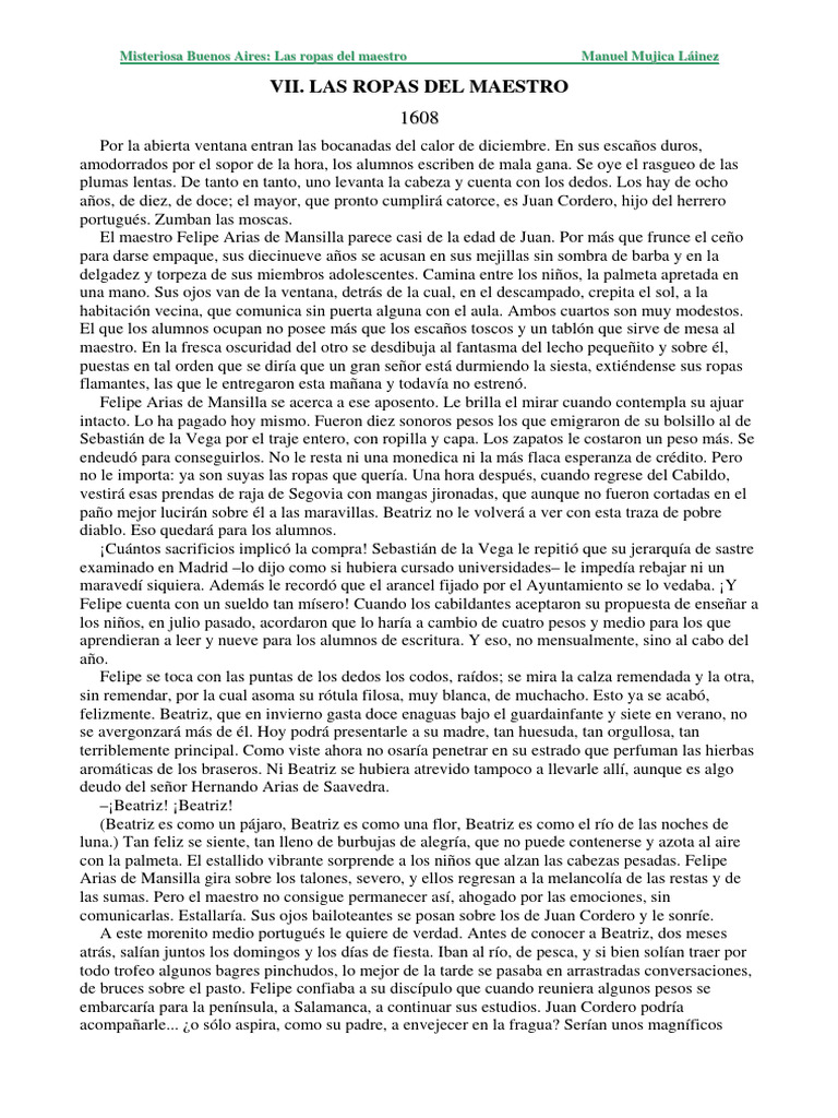 Las Ropas Del Maestro Manuel Mujica Láinez Pdf