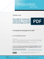 Oswald de Andrade en Los Suburbios. Una Lectura de La Antropofagia Periférica