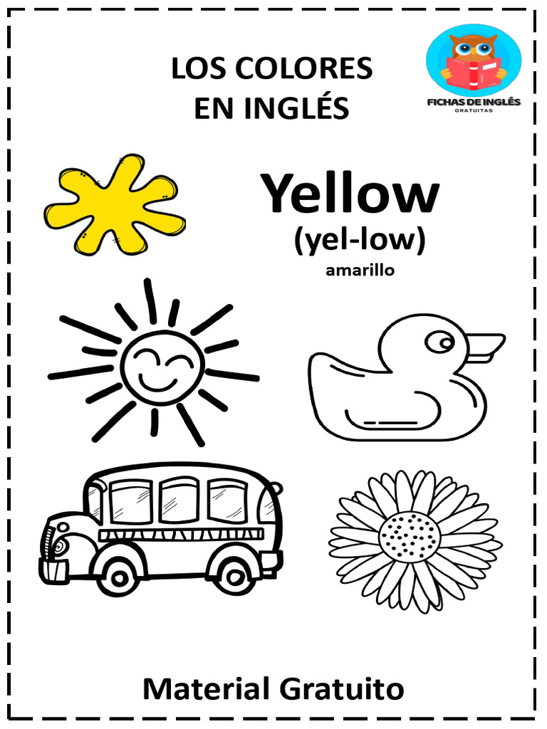 Fichas de Colores en Inglés para Imprimir | PDF