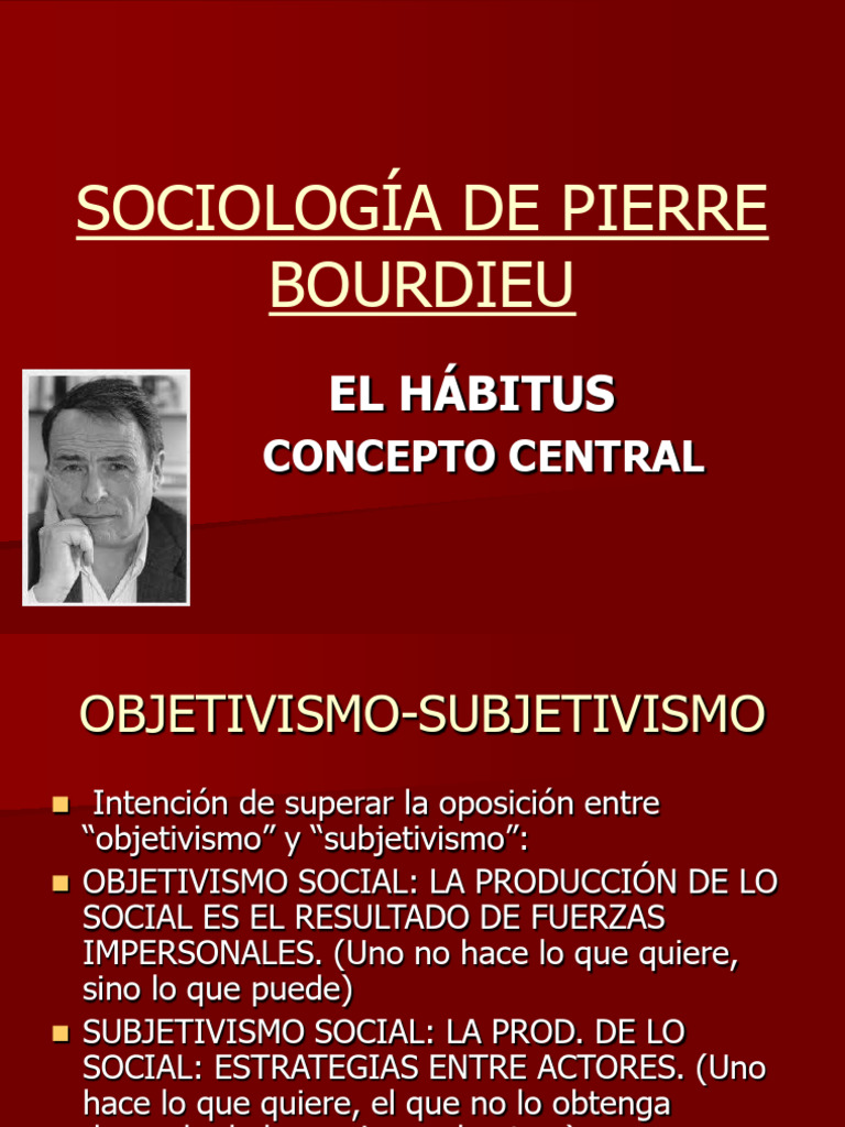 El Habitus PDF Ciencias del comportamiento Teorías filosóficas