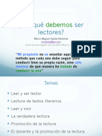 ¿Por Qué Debemos Ser Lectores