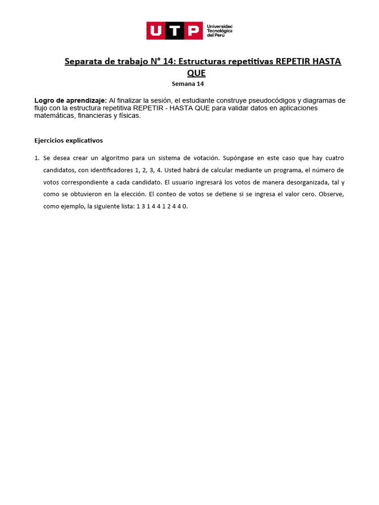 Estructura REPETIR HASTA QUE en Pseint | PDF