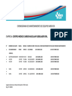 Cronograma de Mantenimiento de Equipos Medicos 2023