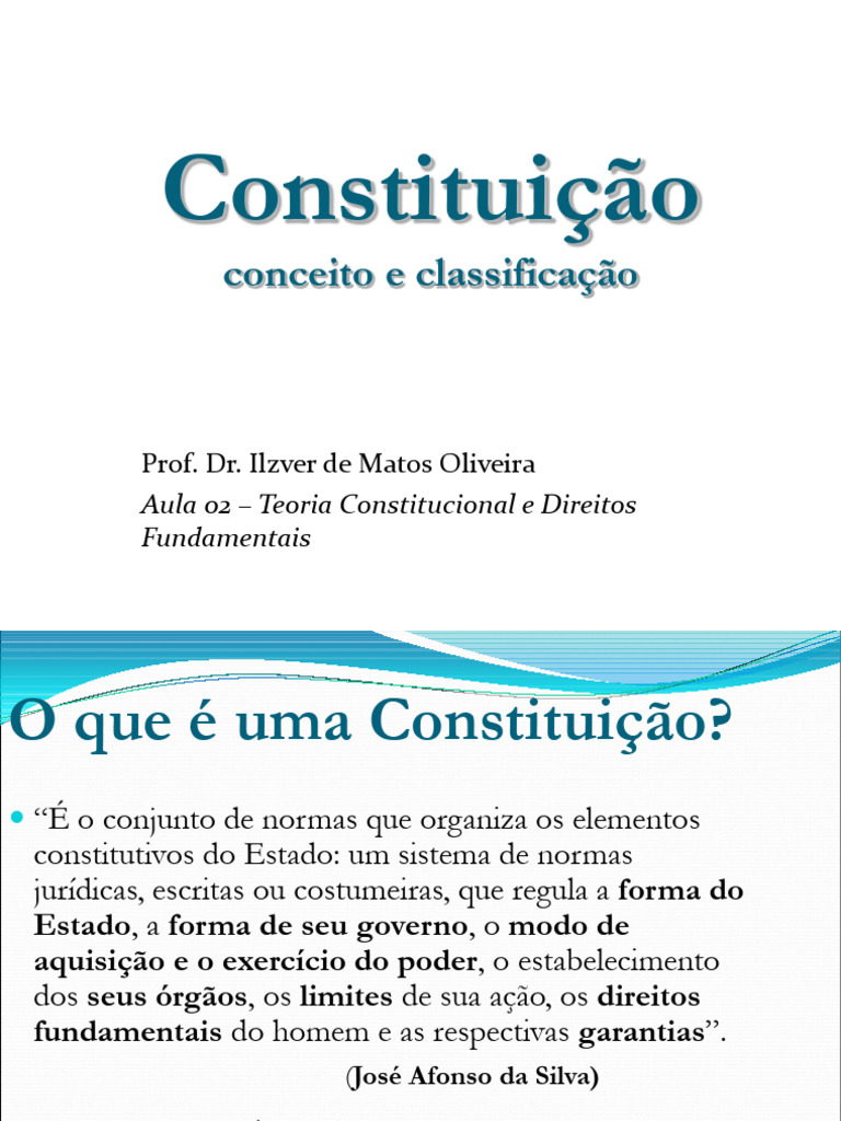 Conceito e Classificação da Constituição | PDF | Constituição | Estado