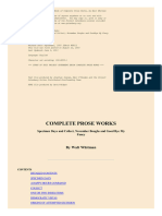 Aesthetics - Literary - Prose - Complete Prose Works by Walt Whitman - PDF Room