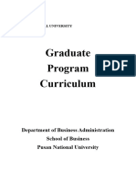Graduate Program Curriculum PUSAN NU