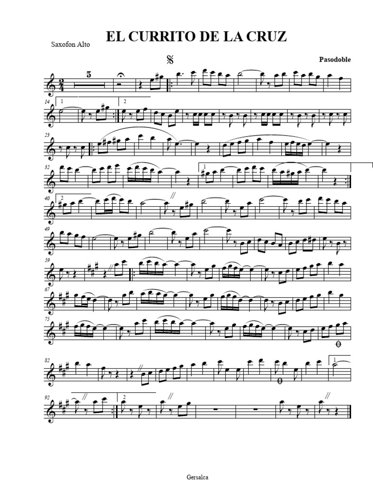CURRITO DE LA CRUZ - Alto Sax. | PDF
