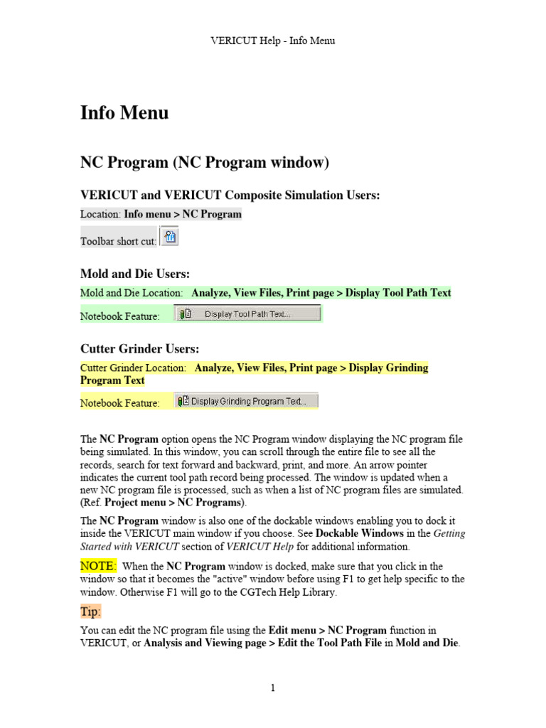 Menus and Features Info PDF Computing