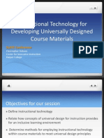 Instructional Technology For Developing Universally Designed Course Materials