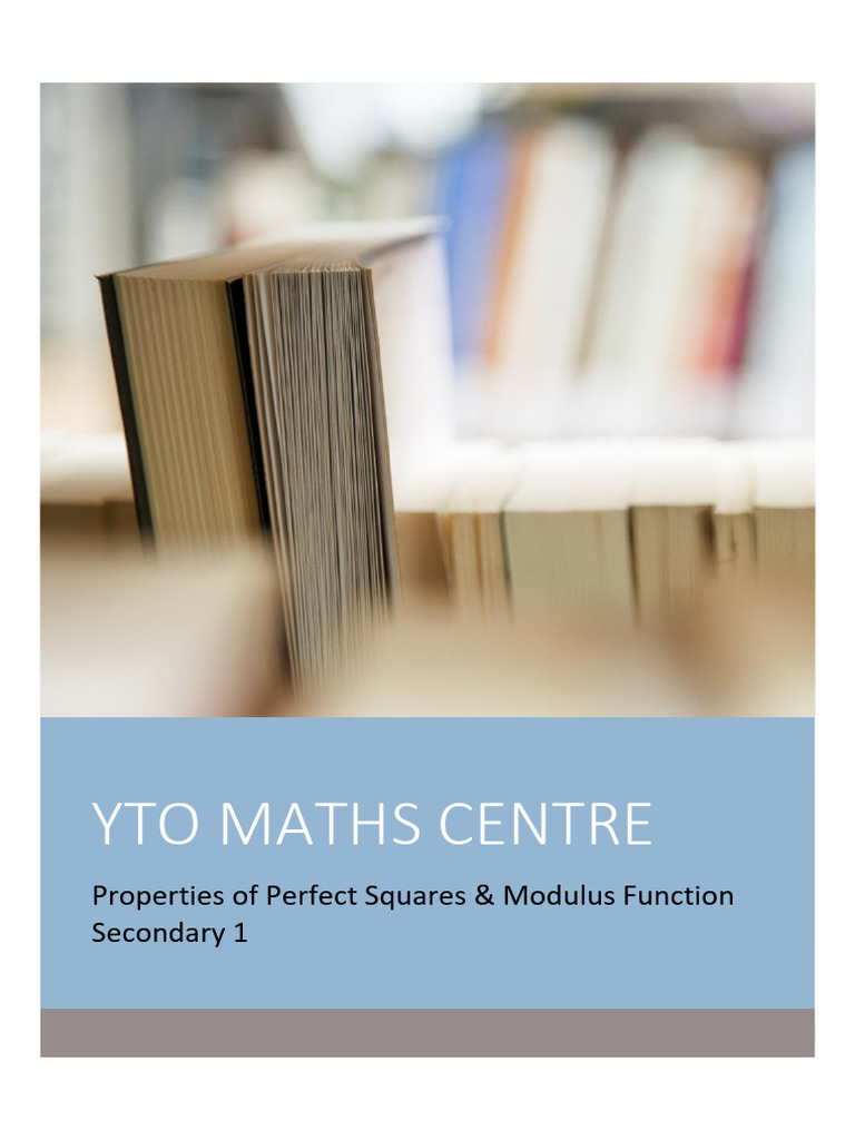 Properties of Perfect Squares Explained | PDF | Equations ...
