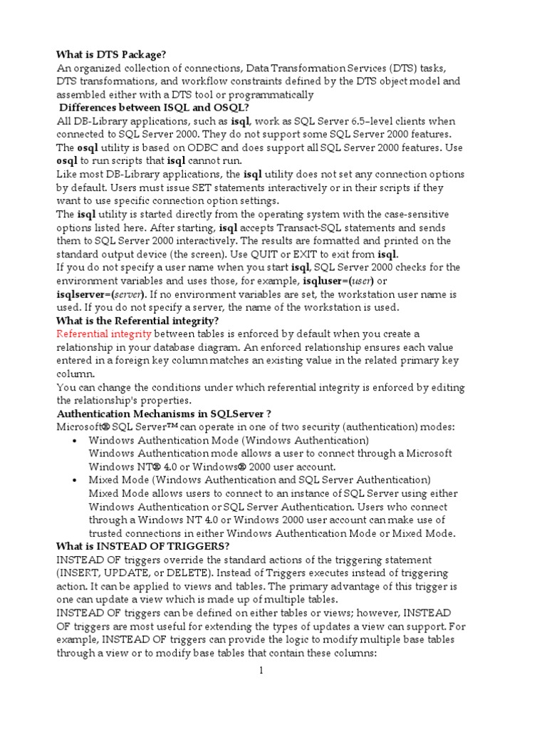 SQL Faqs | PDF | Database Index | Microsoft Sql Server