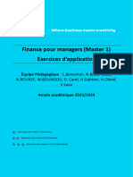 Fascicule D'exercices Etudiants - Finance Pour Managers 2023