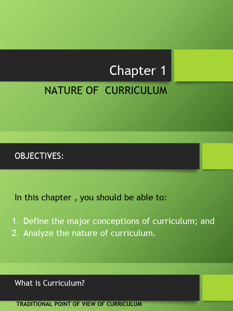 Lesson 1 Nature of Curriculum PDF Curriculum Learning