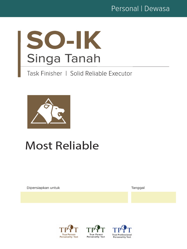 Kepribadian Singa Tanah: Analisis TPPT | PDF