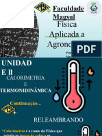 Física Aplicada A Agronomia - TERMODINAMICA