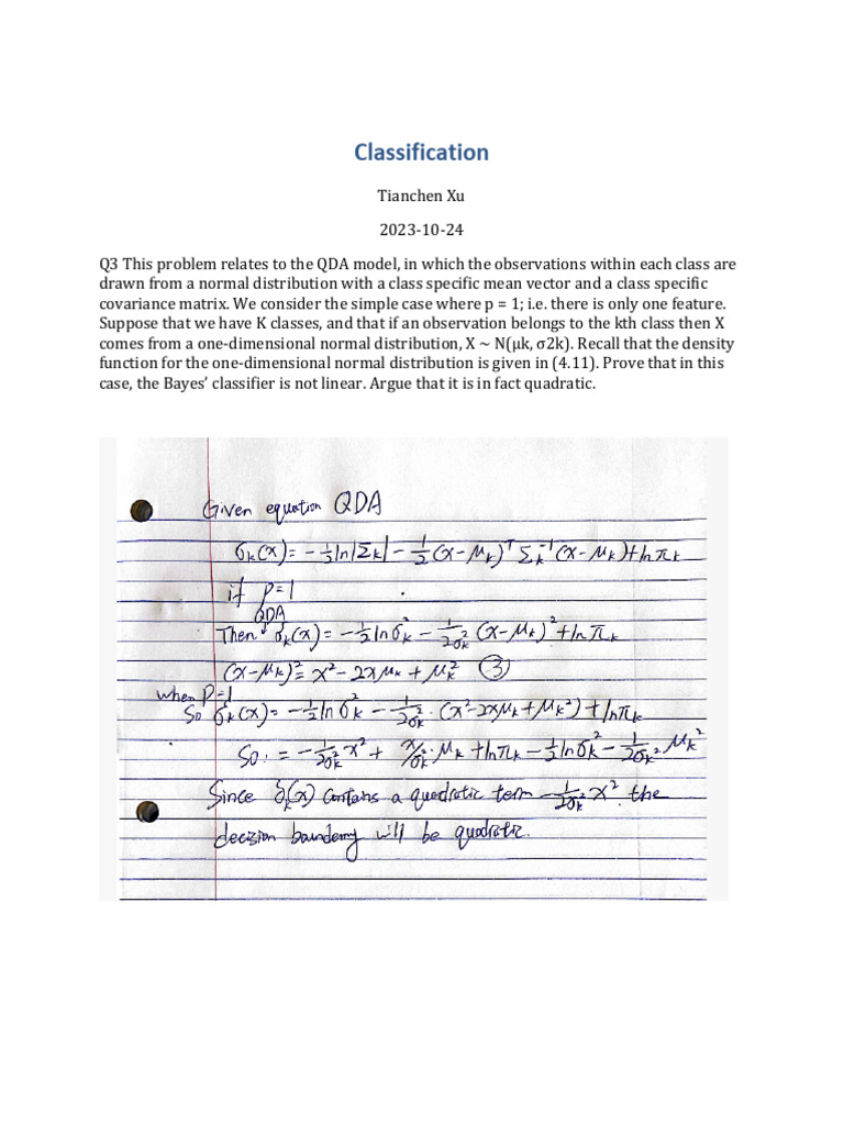 Classification | PDF | Probability Distribution | Logistic Regression