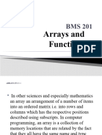 BMS 201 Arrays and Functions 2021