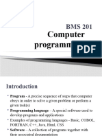 BMS 201 Introduction To Programming 2021