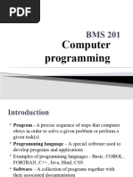 BMS 201 Introduction To Programming 2021