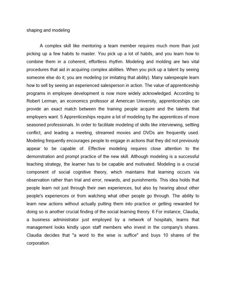 Shaping and Modeling PDF