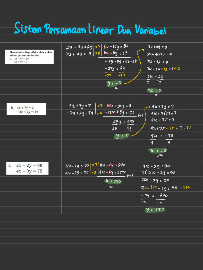 Sistem Persamaan Linear Dua Variabel | PDF