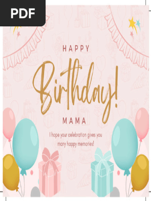 Pink Minimalist Happy Birthday Card