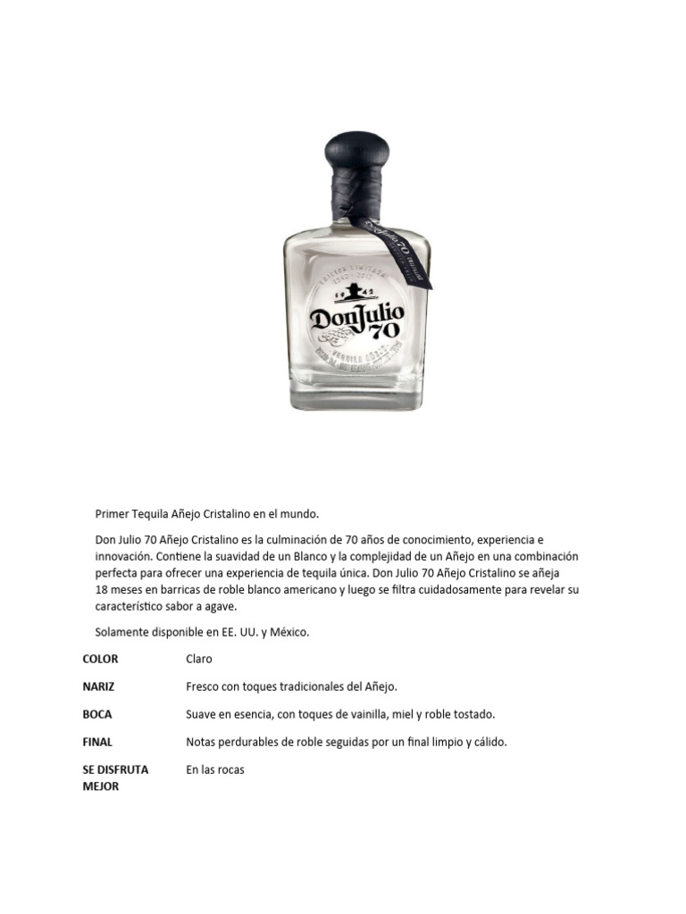 Don Julio 70 Ficha Tecnica PDF