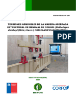 Tensiones Admisibles de La Madera Aserrada Estructural de Renoval de Coihue Con Clasificación Visual