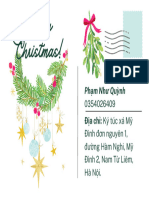 White and Green Simple Illustrated Christmas Postcard
